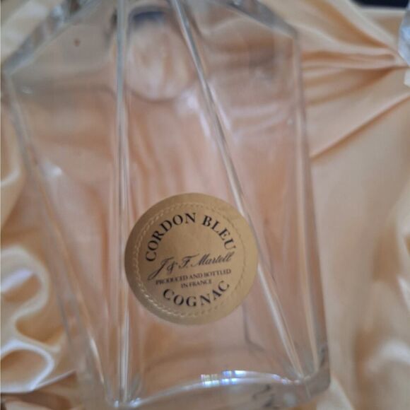 Baccarat Crystal Decanter Martell Cordon Bleu Cognac Blue Cord & Case Vintage - Picture 3 of 10
